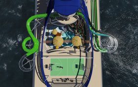 Rendering of MSC Seaside's top deck