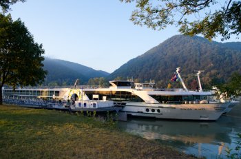 Tauck's Swiss Jewel docked in Durnstein, Austria. Photo © 2012 Aaron Saunders