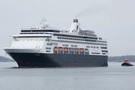 The Holland America Veendam will dock at Hamilton, Bermuda.