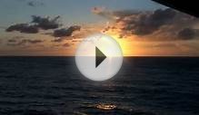 Cruise Ship Balcony Sunset zooms POV