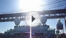 Cruise Ship Sails Under Bridge in Lisbon Portugal
