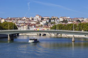 View of Lyon from Saone River
